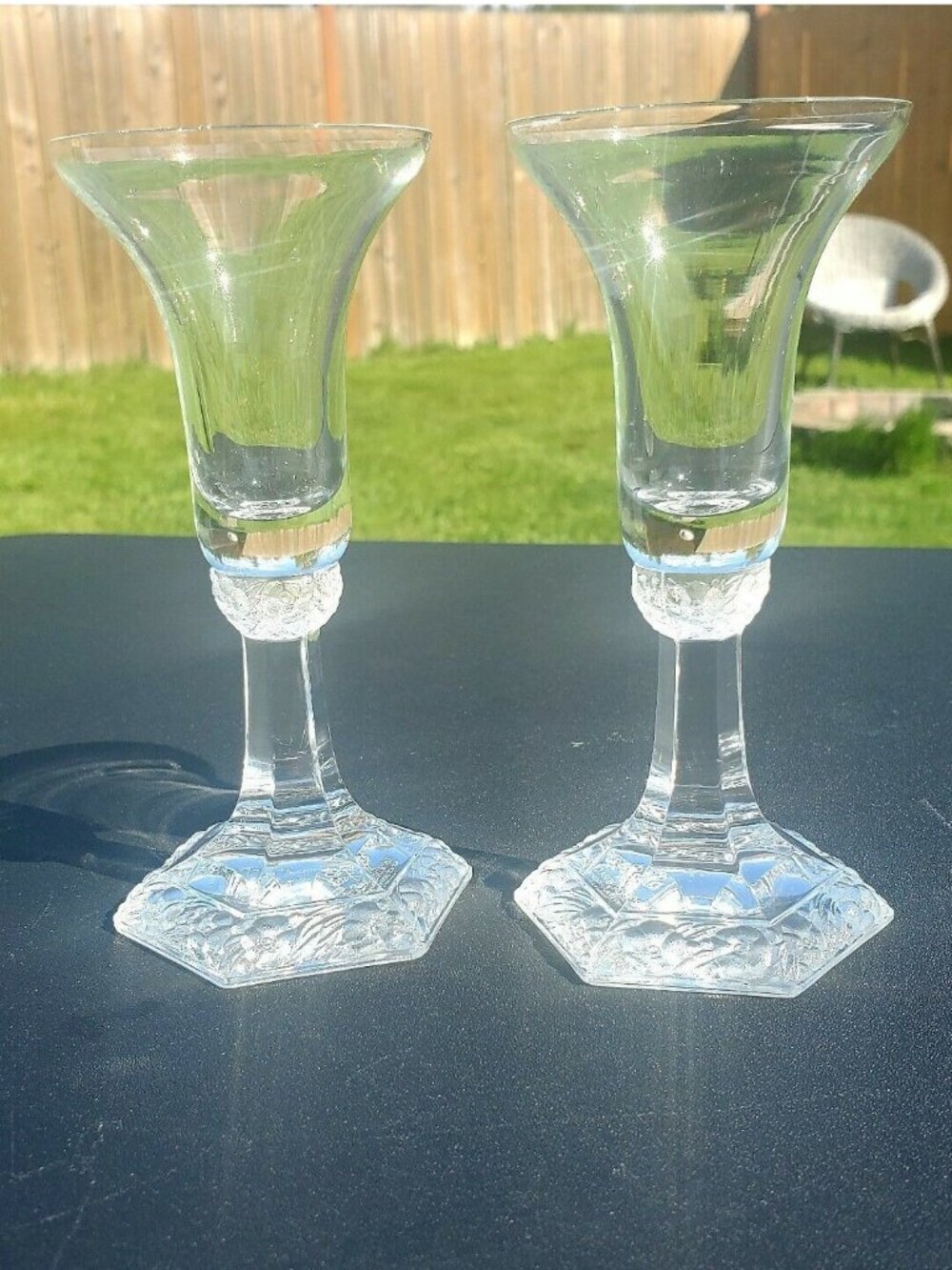 2 Rosenthal Maria Crystal Candle holder 5.2" Classic Rose Collection Germany